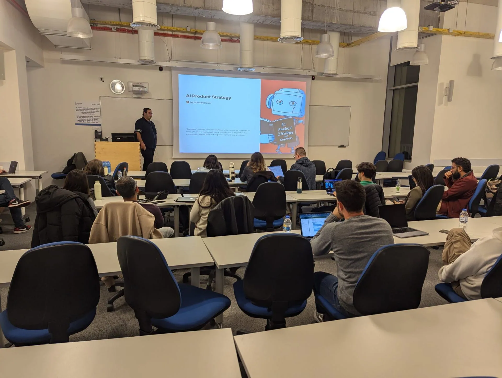 AI for product managers lecture at Reichman University